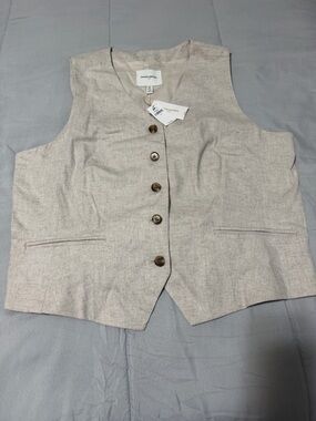 Banana Republic Linen Blend Cream Vest